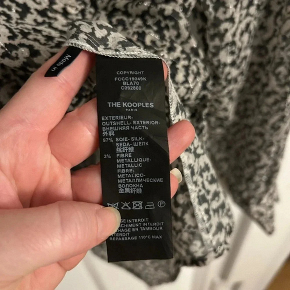 The Kooples Black and white Paisley print metallic blouse - Picture 6 of 8